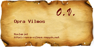 Opra Vilmos névjegykártya