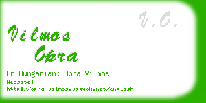 vilmos opra business card